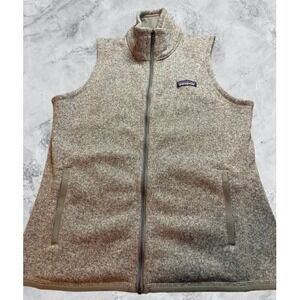 Patagonia Women's Fleece Vest Size Medium Heathered Gray Zip Up Pockets